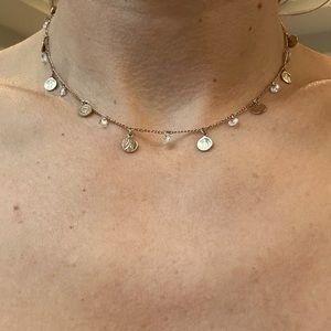 Bracha gold coin and crystal necklace